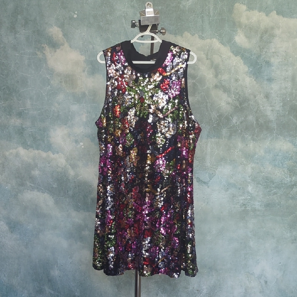 Multicolor Sequin Sleeveless Dress